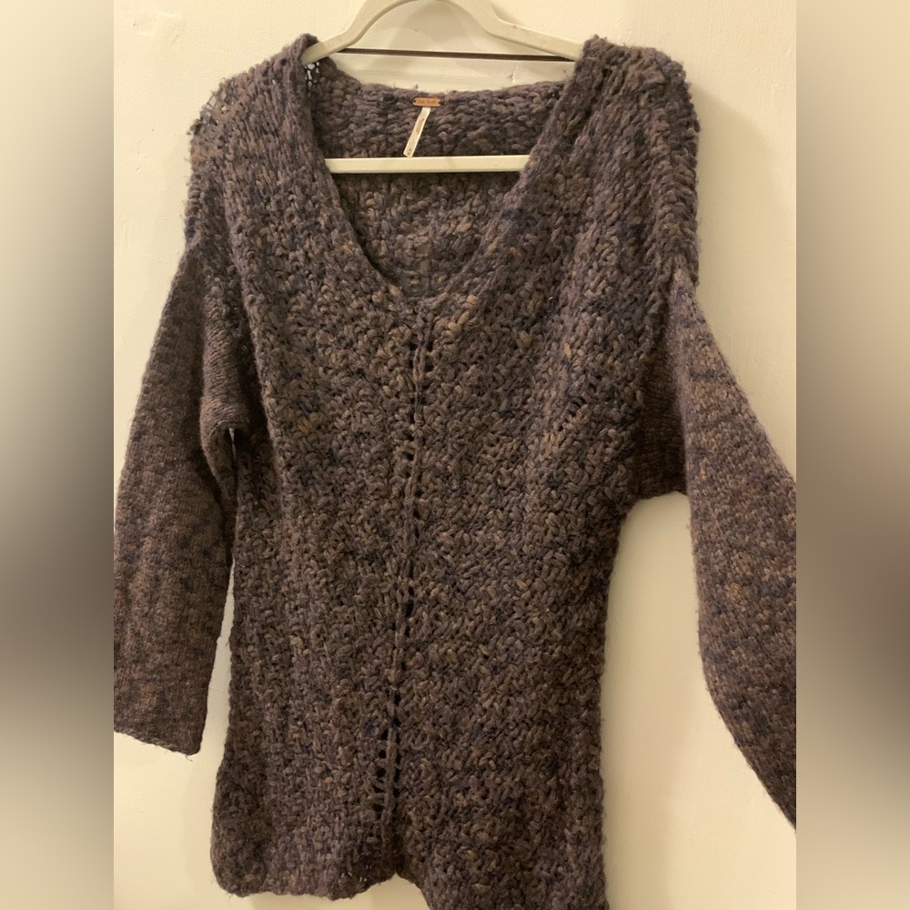 Free people sweater size Medium oversized open knit academia boho classic